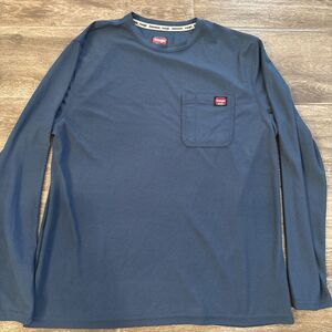 Wrangler Workwear Blue Men’s Shirt Top Size L With Pocket Detail Lightweight